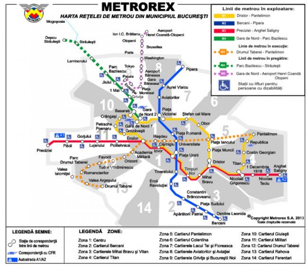 bukureštu mapa metroa