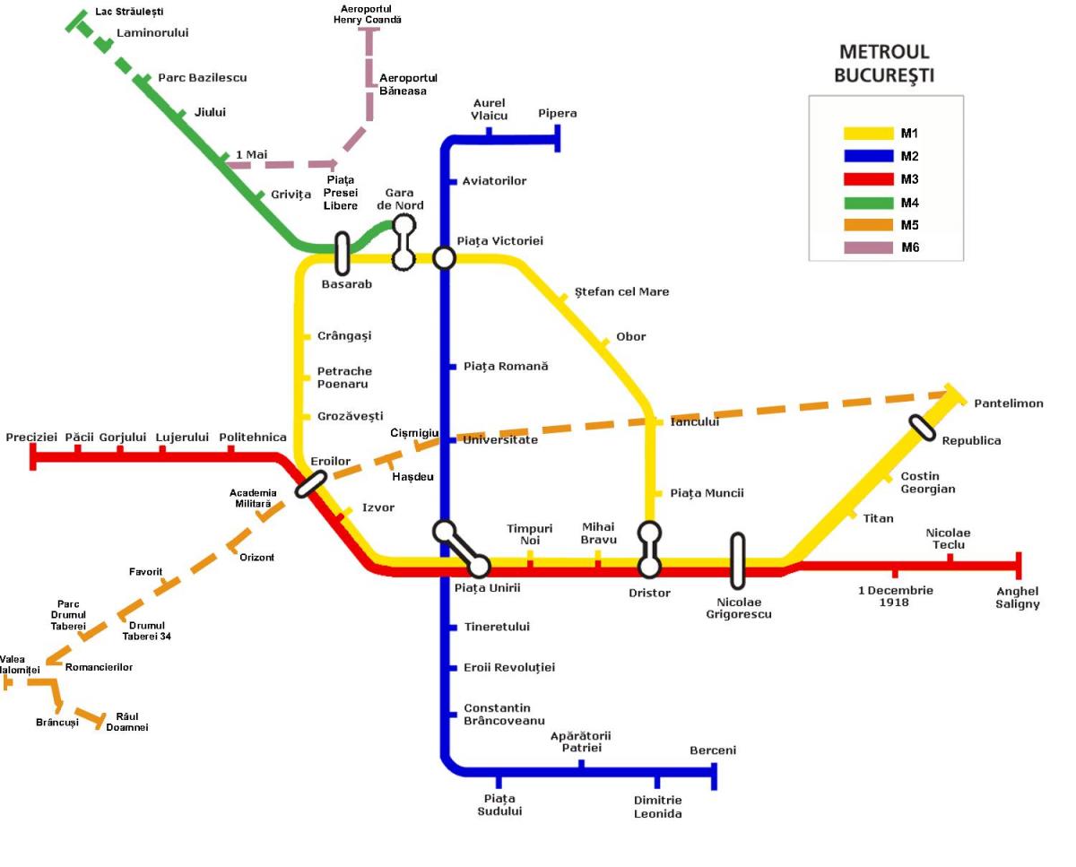 metro mapu bukureštu rumunija