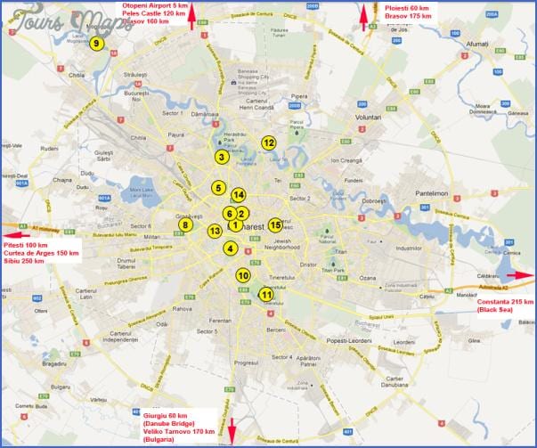 Mapa bukureštu atrakcije 