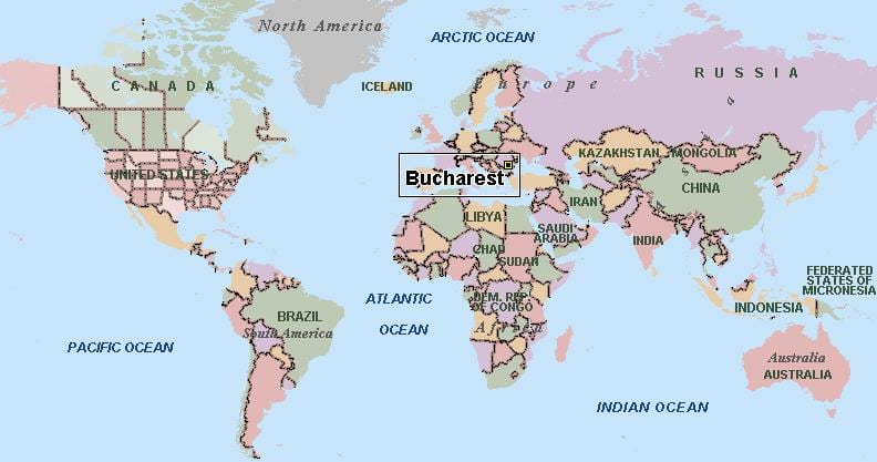 Mapa bukureštu svijet 