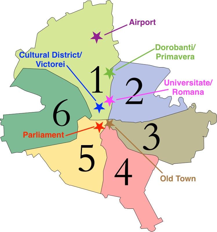 Mapa bukureštu sektorima 