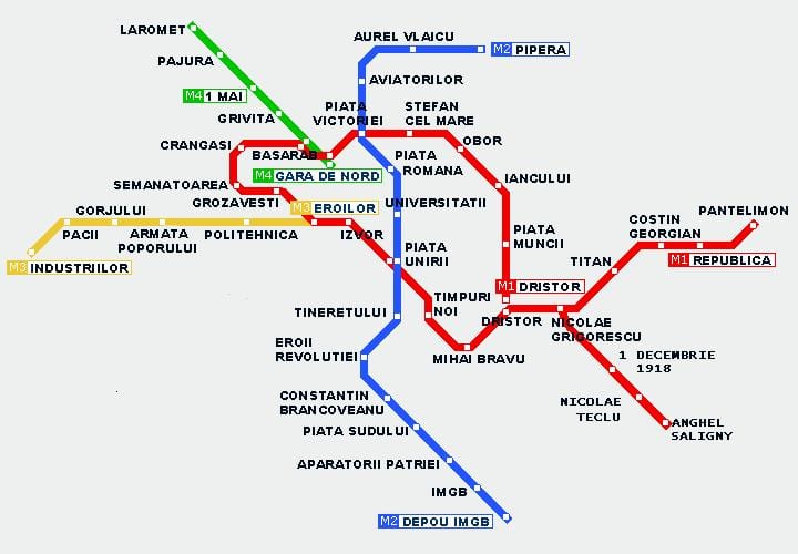 tramvaj mapu bukureštu