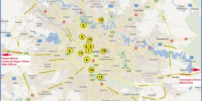 Mapa bukureštu atrakcije 