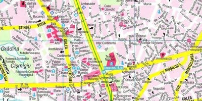 Mapa bukureštu centar grada