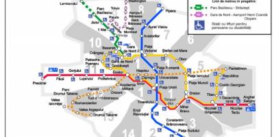 Bukureštu mapa metroa